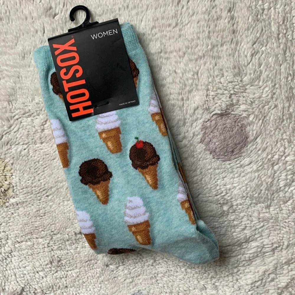 Hot Sox Ice Cream cones women’s socks Mint Melange NWT